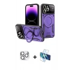 MARSİLYAN™- iPhone 16 Pro Max Kılıf Kıvılcım Modern Serisi - Siyah 3D Antistatik Seramik Nano Ekran Koruyucu + Pers Alüminyum Kamera Lens - GS