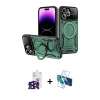 MARSİLYAN™- iPhone 16 Pro Max Kılıf Kıvılcım Modern Serisi - Siyah 3D Antistatik Seramik Nano Ekran Koruyucu + Bilvis Titan Kamera Lens - SH