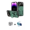 MARSİLYAN™- iPhone 16 Pro Max Kılıf Kıvılcım Modern Serisi - Siyah 3D Antistatik Seramik Nano Ekran Koruyucu + Pers Alüminyum Kamera Lens - GI