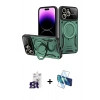 MARSİLYAN™- iPhone 16 Pro Max Kılıf Kıvılcım Modern Serisi - Siyah 3D Antistatik Seramik Nano Ekran Koruyucu + Bilvis Titan Kamera Lens - TMGI