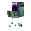 MARSİLYAN™- iPhone 16 Pro Max Kılıf Kıvılcım Modern Serisi - Siyah 3D Antistatik Seramik Nano Ekran Koruyucu + Raze Metal Kamera Lens - BZ
