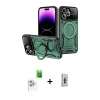 MARSİLYAN™- iPhone 16 Pro Max Kılıf Kıvılcım Modern Serisi - Siyah Bilvis 3D Cam Ekran Koruyucu + Raze Metal Kamera Lens - BZ
