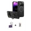 MARSİLYAN™- iPhone 16 Pro Max Kılıf Kıvılcım Modern Serisi - Siyah Bilvis 3D Cam Ekran Koruyucu + Bilvis Titan Kamera Lens - SH