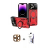 MARSİLYAN™- iPhone 16 Pro Max Kılıf Kıvılcım Modern Serisi - Siyah Bilvis 3X AR Hayalet Cam Ekran Koruyucu + Pers Alüminyum Kamera Lens - CLTM