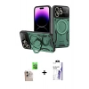 MARSİLYAN™- iPhone 16 Pro Max Kılıf Kıvılcım Modern Serisi - Siyah Bilvis 3X AR HD Cam Ekran Koruyucu + Raze Metal Kamera Lens - NLGY