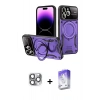 MARSİLYAN™- iPhone 16 Pro Max Kılıf Kıvılcım Modern Serisi - Siyah Bilvis 5in1 3D Magic Cam Ekran Koruyucu + Pers Alüminyum Kamera Lens - GI