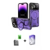MARSİLYAN™- iPhone 16 Pro Max Kılıf Kıvılcım Modern Serisi - Siyah Bilvis 5in1 3D Magic Cam Ekran Koruyucu + Raze Metal Kamera Lens - SH