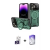 MARSİLYAN™- iPhone 16 Pro Max Kılıf Kıvılcım Modern Serisi - Siyah Bilvis 5in1 3D Magic Cam Ekran Koruyucu + Bilvis Titan Kamera Lens - TMGI