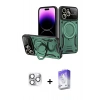 MARSİLYAN™- iPhone 16 Pro Max Kılıf Kıvılcım Modern Serisi - Siyah Bilvis 5in1 3D Magic Cam Ekran Koruyucu + Pers Alüminyum Kamera Lens - GS
