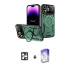 MARSİLYAN™- iPhone 16 Pro Max Kılıf Kıvılcım Modern Serisi - Siyah Bilvis 5in1 3D Magic Cam Ekran Koruyucu + PVD Metal Kamera Lens - GD
