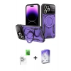 MARSİLYAN™- iPhone 16 Pro Max Kılıf Kıvılcım Modern Serisi - Siyah Bilvis 5in1 3D Magic Cam Ekran Koruyucu + Raze Metal Kamera Lens - BZ