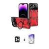 MARSİLYAN™- iPhone 16 Pro Max Kılıf Kıvılcım Modern Serisi - Siyah Bilvis 5in1 3D Magic Cam Ekran Koruyucu + PVD Metal Kamera Lens - SH