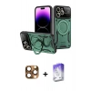 MARSİLYAN™- iPhone 16 Pro Max Kılıf Kıvılcım Modern Serisi - Siyah Bilvis 5in1 3D Magic Cam Ekran Koruyucu + Pers Alüminyum Kamera Lens - CLTM