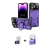 MARSİLYAN™- iPhone 16 Pro Max Kılıf Kıvılcım Modern Serisi - Siyah Bilvis 5in1 5D Magic Hayalet Cam Ekran Koruyucu + Titanyum Gri Bilvis Titan Kamera Lens