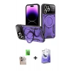 MARSİLYAN™- iPhone 16 Pro Max Kılıf Kıvılcım Modern Serisi - Siyah Bilvis 5in1 5D Magic Hayalet Cam Ekran Koruyucu + Raze Metal Kamera Lens - NLGY