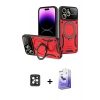MARSİLYAN™- iPhone 16 Pro Max Kılıf Kıvılcım Modern Serisi - Siyah Bilvis 5in1 5D Magic Hayalet Cam Ekran Koruyucu + PVD Metal Kamera Lens - SH