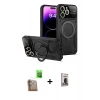 MARSİLYAN™- iPhone 16 Pro Max Kılıf Kıvılcım Modern Serisi - Siyah Bilvis Hayalet Cam Ekran Koruyucu + Raze Metal Kamera Lens - CLTM
