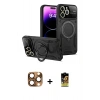 MARSİLYAN™- iPhone 16 Pro Max Kılıf Kıvılcım Modern Serisi - Siyah Buffer Cam Ekran Koruyucu + Pers Alüminyum Kamera Lens - CLTM