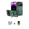 MARSİLYAN™- iPhone 16 Pro Max Kılıf Kıvılcım Modern Serisi - Siyah Buffer Cam Ekran Koruyucu + Pers Alüminyum Kamera Lens - GS