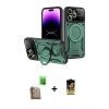 MARSİLYAN™- iPhone 16 Pro Max Kılıf Kıvılcım Modern Serisi - Siyah Buffer Cam Ekran Koruyucu + Raze Metal Kamera Lens - CLTM