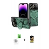 MARSİLYAN™- iPhone 16 Pro Max Kılıf Kıvılcım Modern Serisi - Siyah Buffer Cam Ekran Koruyucu + Raze Metal Kamera Lens - BZ