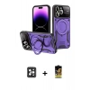 MARSİLYAN™- iPhone 16 Pro Max Kılıf Kıvılcım Modern Serisi - Siyah Buffer Cam Ekran Koruyucu + Siyah PVD Metal Kamera Lens