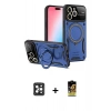 MARSİLYAN™- iPhone 16 Pro Max Kılıf Kıvılcım Modern Serisi - Siyah Buffer Cam Ekran Koruyucu + Siyah PVD Metal Kamera Lens