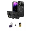 MARSİLYAN™- iPhone 16 Pro Max Kılıf Kıvılcım Modern Serisi - Siyah Buffer Cam Ekran Koruyucu + Bilvis Titan Kamera Lens - TMGI