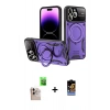 MARSİLYAN™- iPhone 16 Pro Max Kılıf Kıvılcım Modern Serisi - Siyah Buffer Hayalet Cam Ekran Koruyucu + Raze Metal Kamera Lens - NLGY