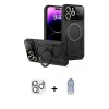MARSİLYAN™- iPhone 16 Pro Max Kılıf Kıvılcım Modern Serisi - Siyah Joko Magic 5D Cam + Pers Alüminyum Kamera Lens - GS