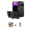 MARSİLYAN™- iPhone 16 Pro Max Kılıf Kıvılcım Modern Serisi - Siyah Joko Magic 5D Cam + Pers Alüminyum Kamera Lens - CLTM