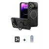 MARSİLYAN™- iPhone 16 Pro Max Kılıf Kıvılcım Modern Serisi - Siyah Joko Magic 5D Cam + PVD Metal Kamera Lens - SH