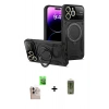 MARSİLYAN™- iPhone 16 Pro Max Kılıf Kıvılcım Modern Serisi - Siyah Joko Magic 5D Hayalet Cam + Raze Metal Kamera Lens - NLGY