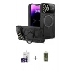 MARSİLYAN™- iPhone 16 Pro Max Kılıf Kıvılcım Modern Serisi - Siyah Joko Magic 5D Hayalet Cam + Titanyum Gri Bilvis Titan Kamera Lens