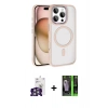 MARSİLYAN™- iPhone 16 Pro Max Kılıf Kıvılcım Prime - Şeffaf 360 Full Body Arka Koruyucu + Bilvis Titan Kamera Lens - GS