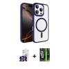MARSİLYAN™- iPhone 16 Pro Max Kılıf Kıvılcım Prime - Şeffaf 360 Full Body Arka Koruyucu + Bilvis Titan Kamera Lens - GS