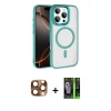 MARSİLYAN™- iPhone 16 Pro Max Kılıf Kıvılcım Prime - Şeffaf 360 Full Body Arka Koruyucu + Pers Alüminyum Kamera Lens - CLTM