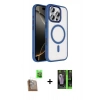 MARSİLYAN™- iPhone 16 Pro Max Kılıf Kıvılcım Prime - Şeffaf 360 Full Body Arka Koruyucu + Çöl Titanyum Raze Metal Kamera Lens
