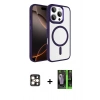 MARSİLYAN™- iPhone 16 Pro Max Kılıf Kıvılcım Prime - Şeffaf 360 Full Body Arka Koruyucu + PVD Metal Kamera Lens - GD