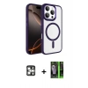 MARSİLYAN™- iPhone 16 Pro Max Kılıf Kıvılcım Prime - Şeffaf 360 Full Body Arka Koruyucu + PVD Metal Kamera Lens - GS