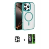 MARSİLYAN™- iPhone 16 Pro Max Kılıf Kıvılcım Prime - Şeffaf 360 Full Body Arka Koruyucu + PVD Metal Kamera Lens - GS