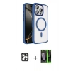 MARSİLYAN™- iPhone 16 Pro Max Kılıf Kıvılcım Prime - Şeffaf 360 Full Body Arka Koruyucu + PVD Metal Kamera Lens - GS