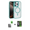 MARSİLYAN™- iPhone 16 Pro Max Kılıf Kıvılcım Prime - Şeffaf 360 Full Body Arka Koruyucu + Raze Metal Kamera Lens - SH