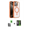 MARSİLYAN™- iPhone 16 Pro Max Kılıf Kıvılcım Prime - Şeffaf 360 Full Body Arka Koruyucu + Raze Metal Kamera Lens - SH