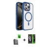 MARSİLYAN™- iPhone 16 Pro Max Kılıf Kıvılcım Prime - Şeffaf 360 Full Body Arka Koruyucu + Raze Metal Kamera Lens - SH