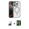 MARSİLYAN™- iPhone 16 Pro Max Kılıf Kıvılcım Prime - Şeffaf 360 Full Body Arka Koruyucu + Bilvis Titan Kamera Lens - TMGI