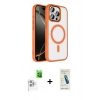 MARSİLYAN™- iPhone 16 Pro Max Kılıf Kıvılcım Prime - Şeffaf Pasifik Cam Ekran Koruyucu + Raze Metal Kamera Lens - BZ