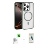 MARSİLYAN™- iPhone 16 Pro Max Kılıf Kıvılcım Prime - Şeffaf Pasifik Cam Ekran Koruyucu + Raze Metal Kamera Lens - BZ