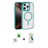 MARSİLYAN™- iPhone 16 Pro Max Kılıf Kıvılcım Prime - Şeffaf Pasifik Cam Ekran Koruyucu + Raze Metal Kamera Lens - BZ