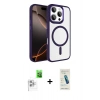 MARSİLYAN™- iPhone 16 Pro Max Kılıf Kıvılcım Prime - Şeffaf Pasifik Cam Ekran Koruyucu + Raze Metal Kamera Lens - BZ
